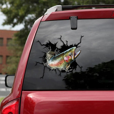 [th0327-snf-ptd]-trout-fish-crack-car-sticker-fishs-lover