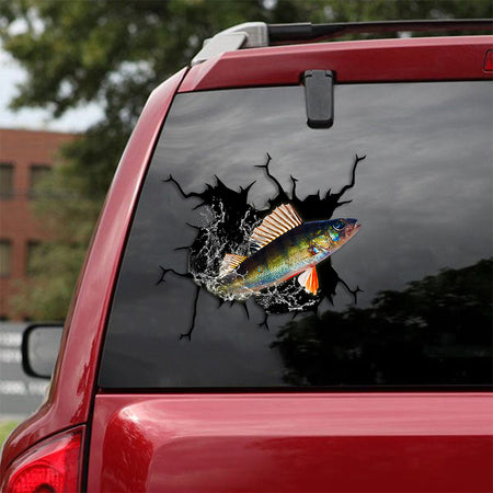 [th0317-snf-ptd]-fishing-perch-and-cappie-crack-car-sticker-fishs-lover