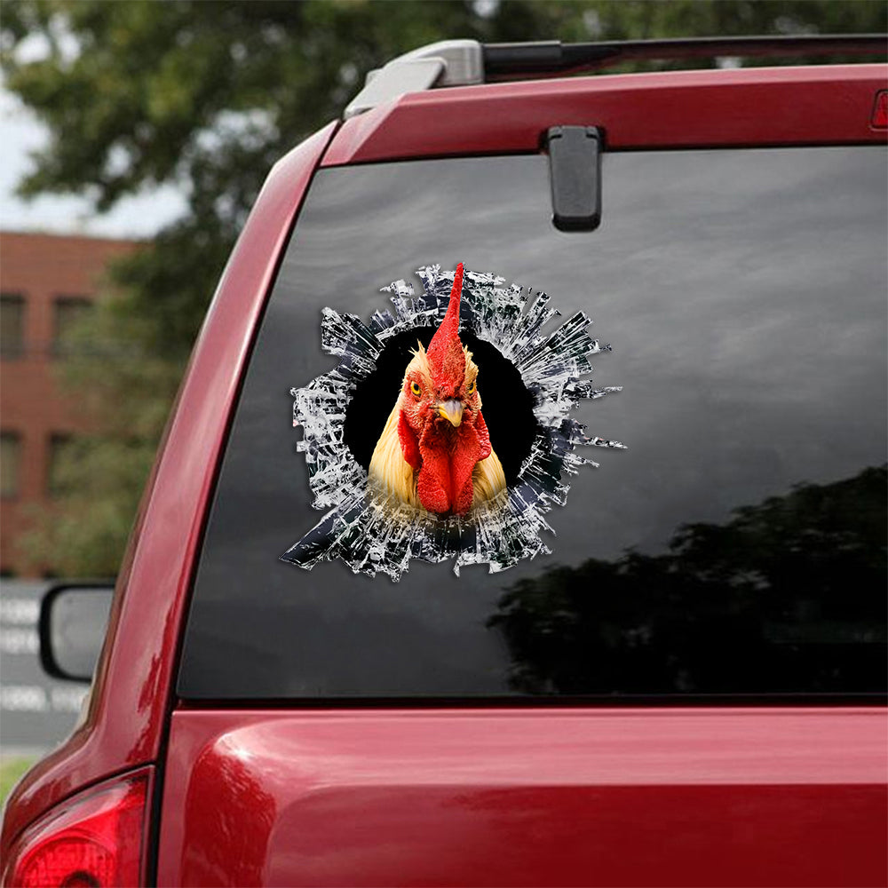 [th0714-snf-tpa]-chicken-crack-car-sticker-poultry-lover