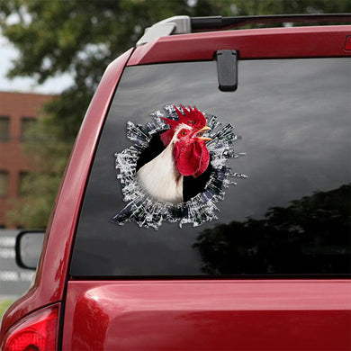 [th0715-snf-tpa]-chicken-crack-car-sticker-poultry-lover