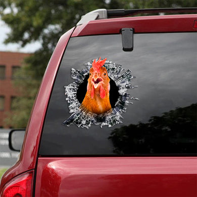 [th0716-snf-tpa]-chicken-crack-car-sticker-poultry-lover