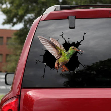 [bv0159-snf-tpa]-hummingbird-crack-car-sticker-birds-lover