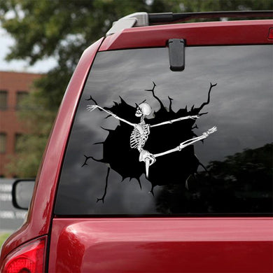 [sk0646-snf-lad]-skeleton-ballet-crack-car-sticker