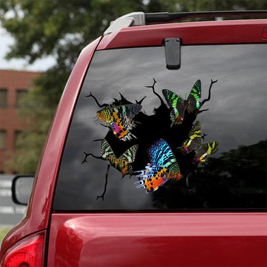 [sk1780-snf-lad]-butterfly-crack-sticker-insects-lover