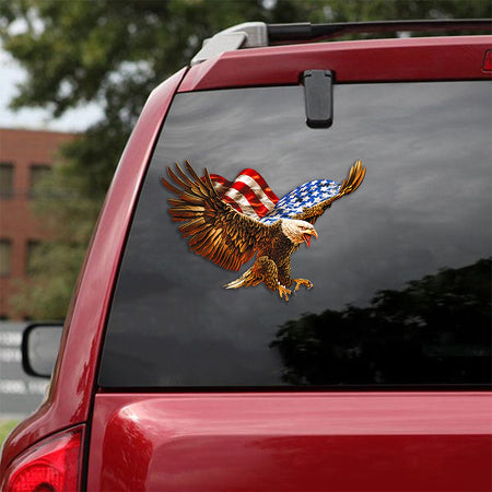 [th0698-snf-tpa]-eagle-crack-car-sticker-birds-lover