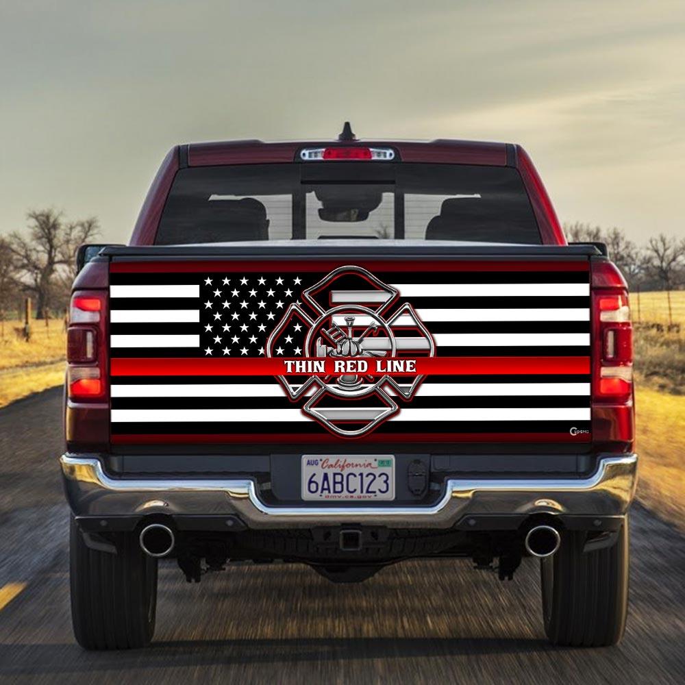 Truck Tailgate Decal Sticker Wrap Red Line Tailgate Wrap Decals For Trucks