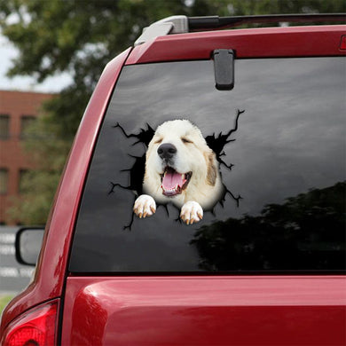 [th0351-snf-tpa]-great-pyrenees-crack-car-sticker-dogs-lover