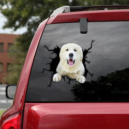 [th0353-snf-tpa]-great-pyrenees-crack-car-sticker-dogs-lover