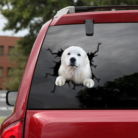 [th0354-snf-tpa]-great-pyrenees-crack-car-sticker-dogs-lover