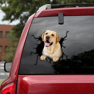 [th0348-snf-tpa]-labrador-crack-car-sticker-dogs-lover