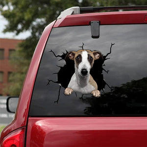 [bv0173-snf-tnt]-whippet-crack-car-sticker-dogs-lover