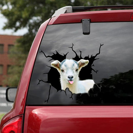 [sk0719-snf-lad]-goat-crack-sticker-animals-lover