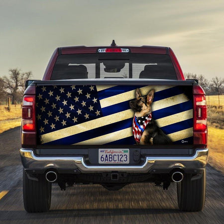German Shepherd Thin Blue Line truck Tailgate Decal Sticker Wrap Tailgate Wrap Decals For Trucks
