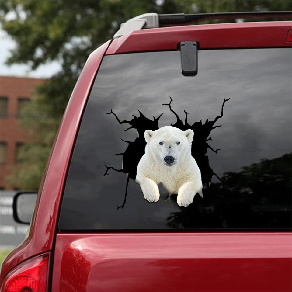 [sk0786-snf-tnt]-bear-crack-car-sticker-animals-lover