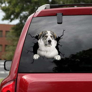 [da1071-snf-tnt]-great-pyrenees-crack-car-sticker-dogs-lover