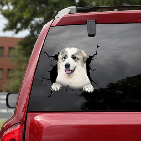 [da1072-snf-tnt]-great-pyrenees-crack-car-sticker-dogs-lover