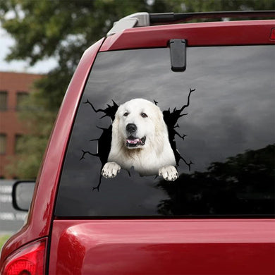 [da1074-snf-tnt]-great-pyrenees-crack-car-sticker-dogs-lover