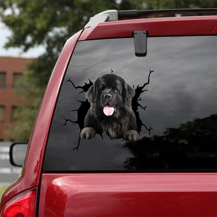 [da1089-snf-tnt]-newfoundland-crack-car-sticker-dogs-lover