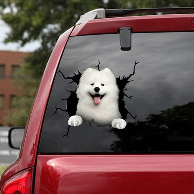 [da1060-snf-tnt]-samoyed-crack-car-sticker-dogs-lover