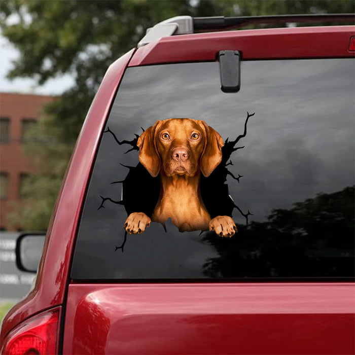 [da1066-snf-tnt]-vizsla-crack-car-sticker-dogs-lover