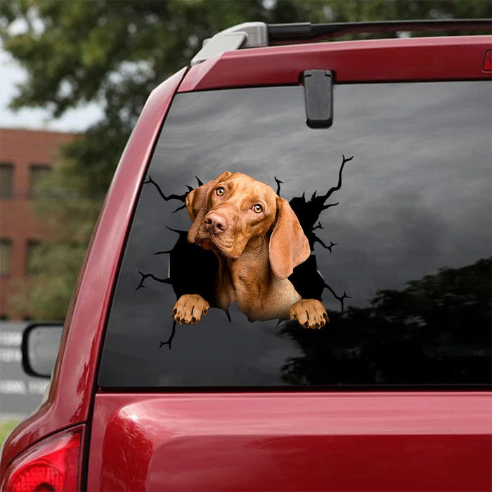 [da1067-snf-tnt]-vizsla-crack-car-sticker-dogs-lover