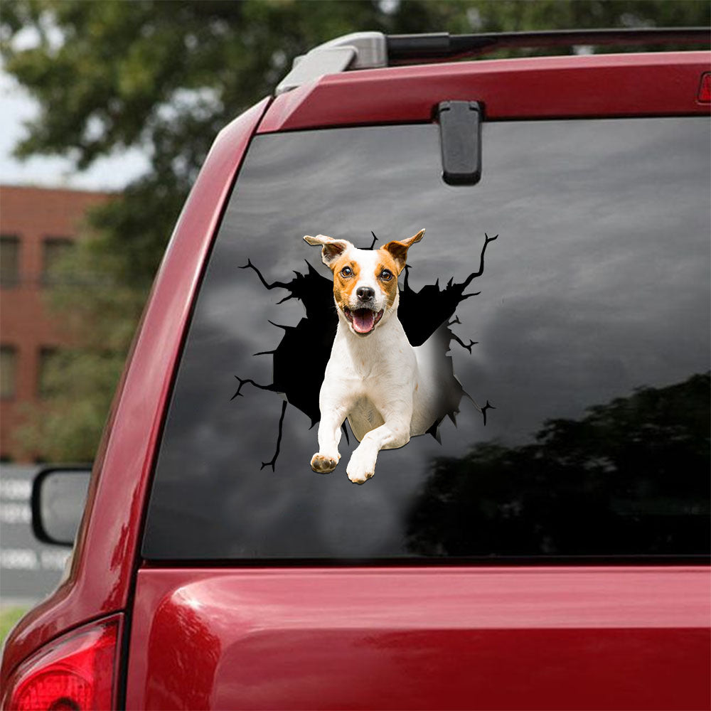 [ld0953-snf-lad]-toy-fox-terriers-crack-car-sticker-dogs-lover