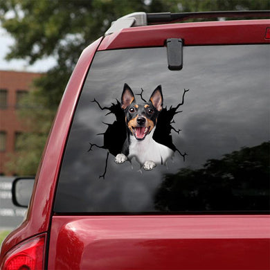 [ld0955-snf-lad]-toy-fox-terriers-crack-car-sticker-dogs-lover