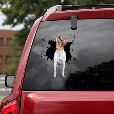 [ld0956-snf-lad]-toy-fox-terriers-crack-car-sticker-dogs-lover