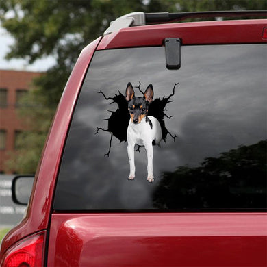 [ld0957-snf-lad]-toy-fox-terriers-crack-car-sticker-dogs-lover