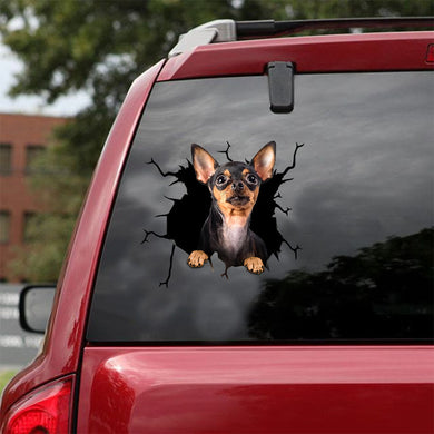 [ld0958-snf-lad]-toy-fox-terriers-crack-car-sticker-dogs-lover