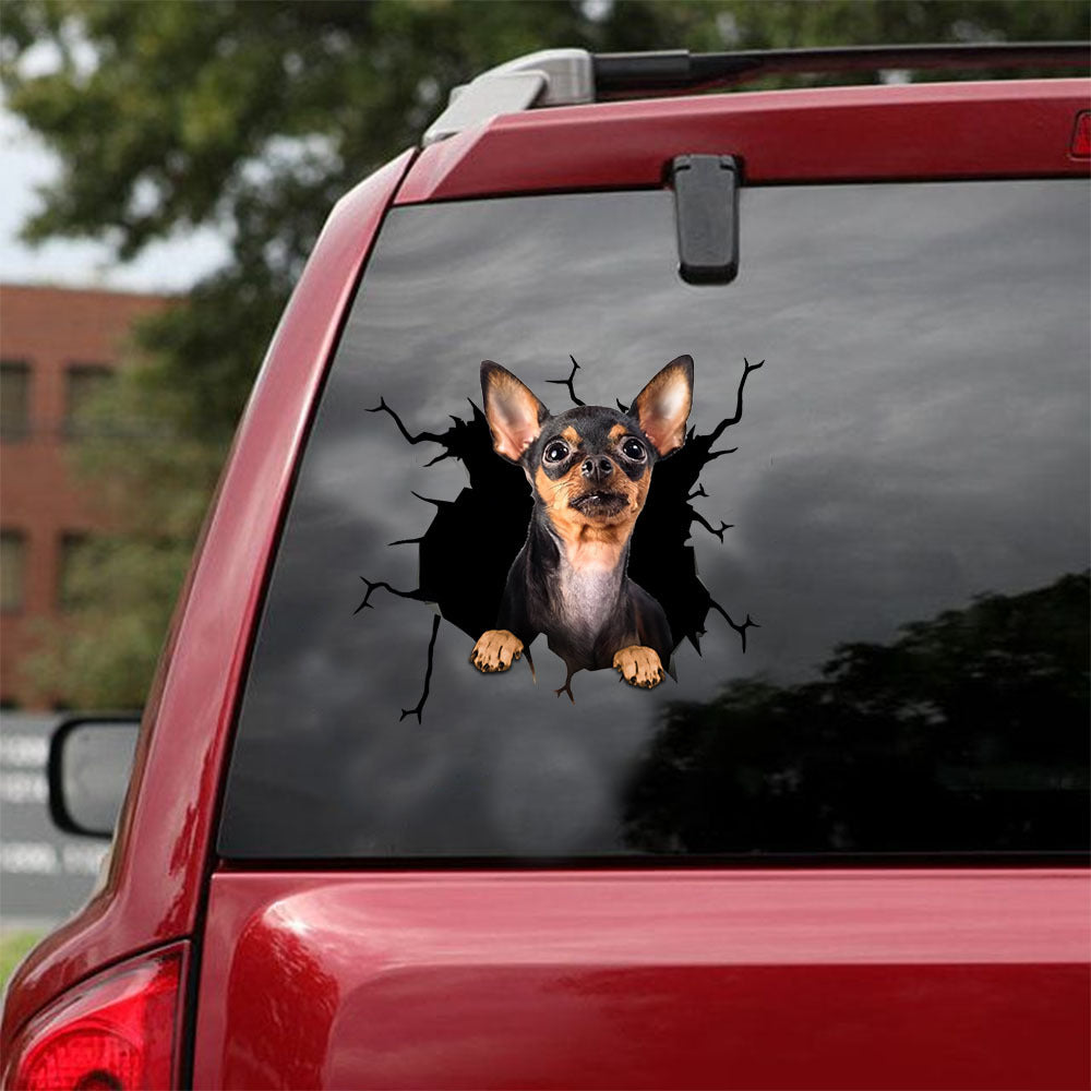 [ld0958-snf-lad]-toy-fox-terriers-crack-car-sticker-dogs-lover