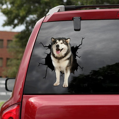 [ld1217-snf-lad]-alaskan-malamute-crack-car-sticker-dogs-lover
