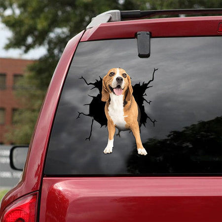 [ld1261-snf-lad]-beagle-crack-car-sticker-dogs-lover