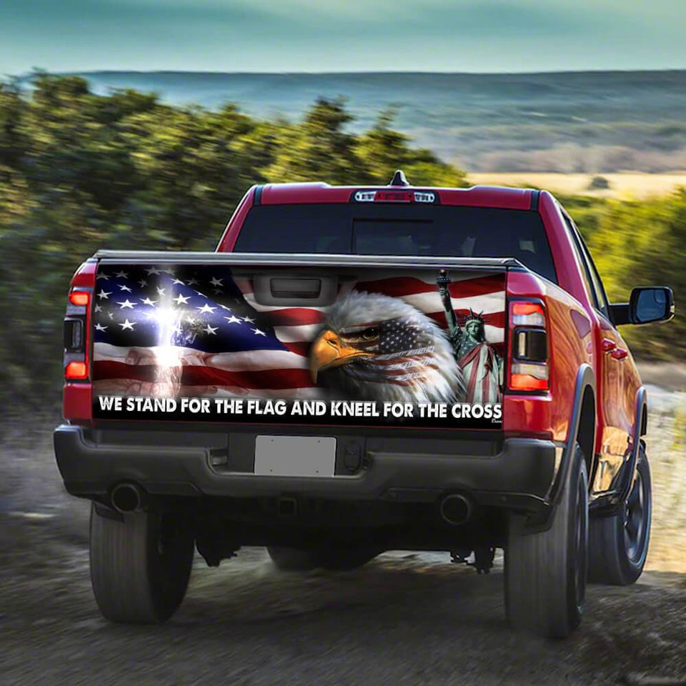 Jesus Christ United We Stand truck Tailgate Decal Sticker Wrap Tailgate Wrap Decals For Trucks