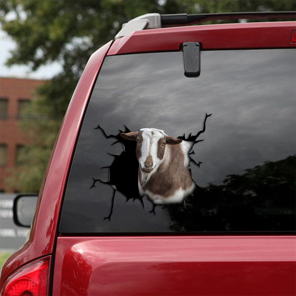 [sk1783-snf-tpa]-nigerian-dwarf-goat-crack-car-sticker-cattle-lover