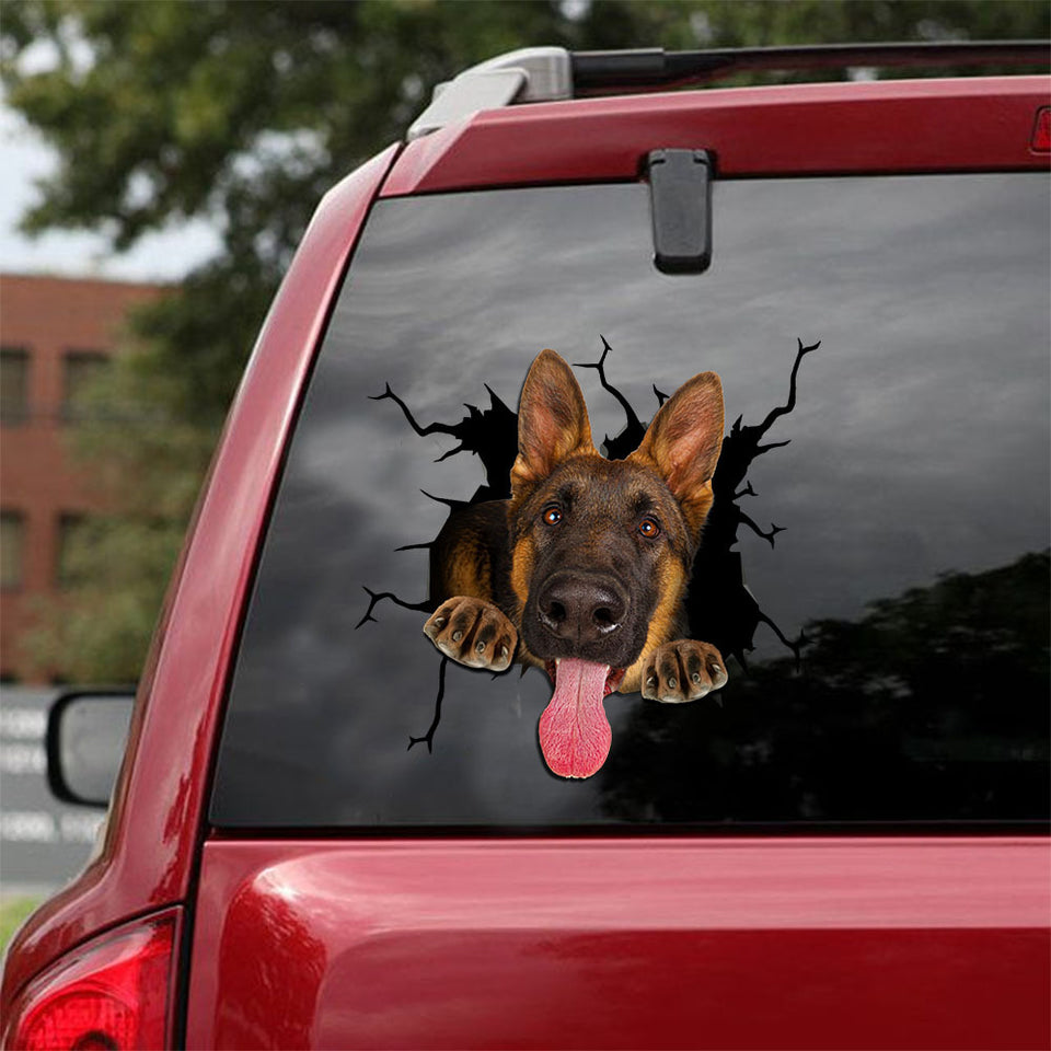 [ld0474-snf-tpa]-german-shepherd-crack-car-sticker-dogs-lover