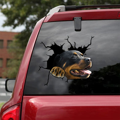 [ld0469-snf-tpa]-rottweiler-crack-car-sticker-dogs-lover
