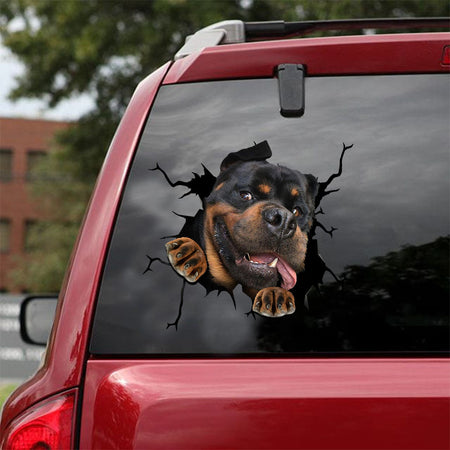 [ld0471-snf-tpa]-rottweiler-crack-car-sticker-dogs-lover