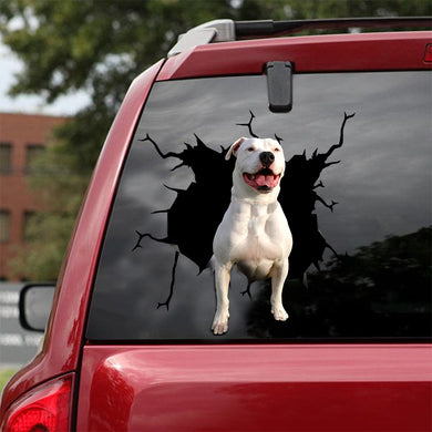 [sk1885-snf-lad]-american-bulldog-crack-car-sticker-dogs-lover
