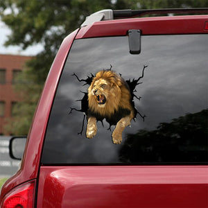 [ld1287-snf-lad]-lion-crack-car-sticker-lions-lover