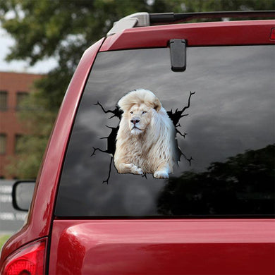 [ld1289-snf-lad]-lion-crack-car-sticker-lions-lover