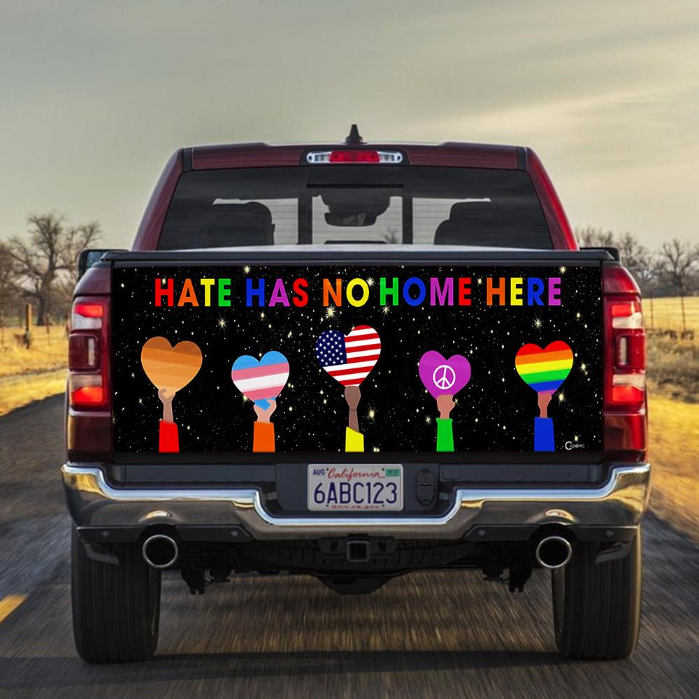 Lgbt Hate Has No Home Here truck Tailgate Decal Sticker Wrap Hate Has No Home Here Tailgate Wrap Decals For Trucks