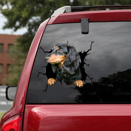 [da1100-snf-tnt]-dachshund-crack-car-sticker-dogs-lover