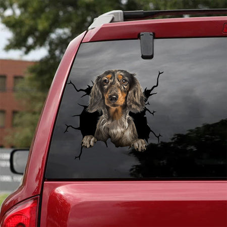 [da1103-snf-tnt]-dachshund-crack-car-sticker-dogs-lover