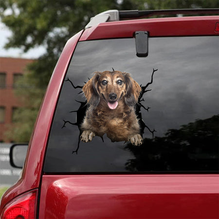 [da1105-snf-tnt]-dachshund-crack-car-sticker-dogs-lover