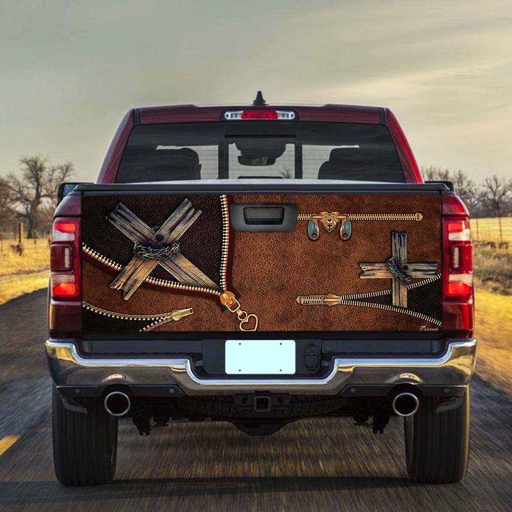Christian Cross truck Tailgate Decal Sticker Wrap Tailgate Wrap Decals For Trucks