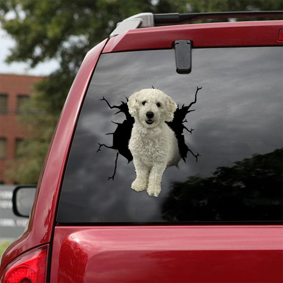 [ld0872-snf-lad]-poochon-crack-car-sticker-dogs-lover