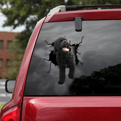 [ld1303-snf-lad]-portuguese-water-crack-car-sticker-dogs-lover
