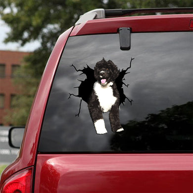 [ld1304-snf-lad]-portuguese-water-crack-car-sticker-dogs-lover