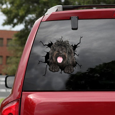 [ld1307-snf-lad]-portuguese-water-crack-car-sticker-dogs-lover